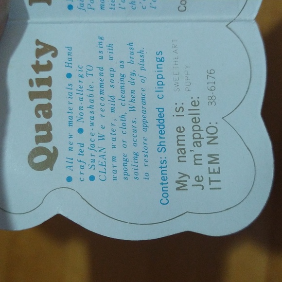 quality plush sweetheart puppy 38-6176 rogners emincees - Picture 8 of 16